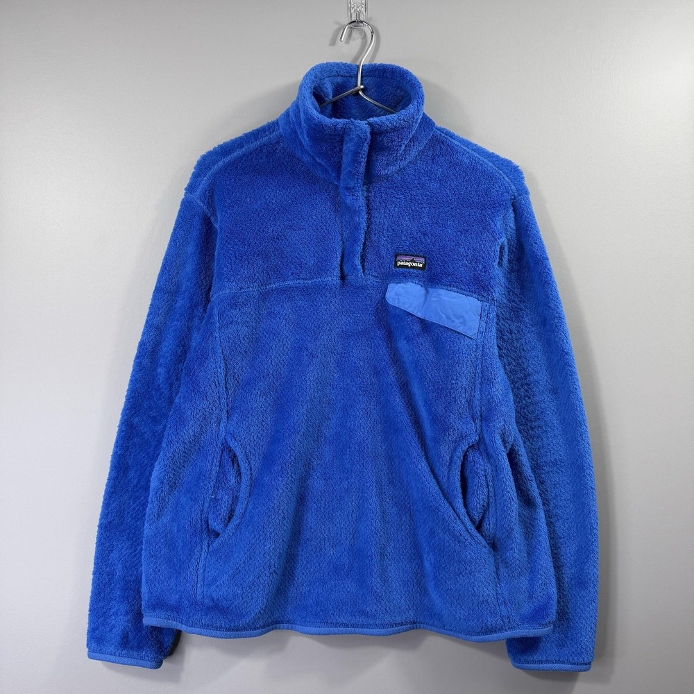 Vintage Patagonia Los Gatos Fleece Womens Rare Medium Royal Blue Snap Pullover
